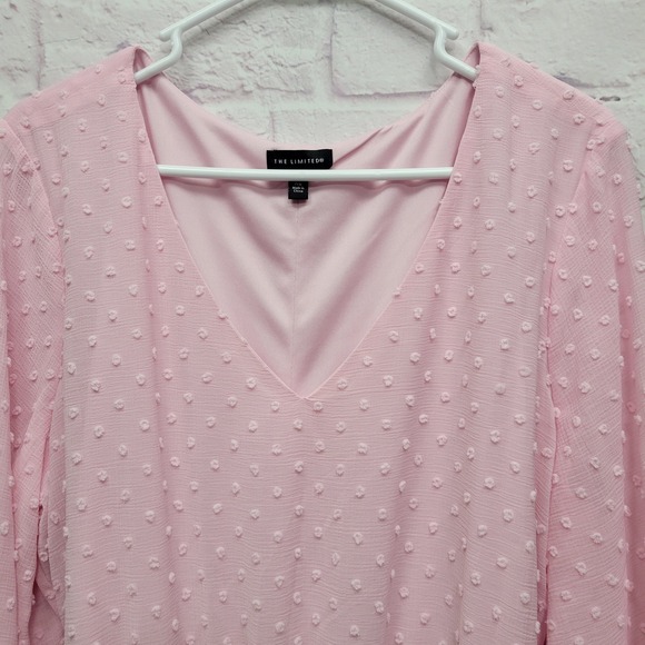 The Limited Swiss Dot Pink Long Sleeve Dress Sz XL Girlycore Coquette Partywear - Picture 3 of 10